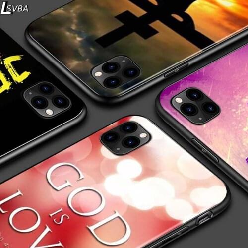 Christian Jesus Bible Verse For iPhone 12 Pro Max Mini 11 Pro XS Max X XR 6S 6 7 8 Plus 5S Bright Black Phone Case
