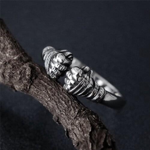 New 925 sterling silver fashion boxing fists mens rings silver ring Mans silver ring