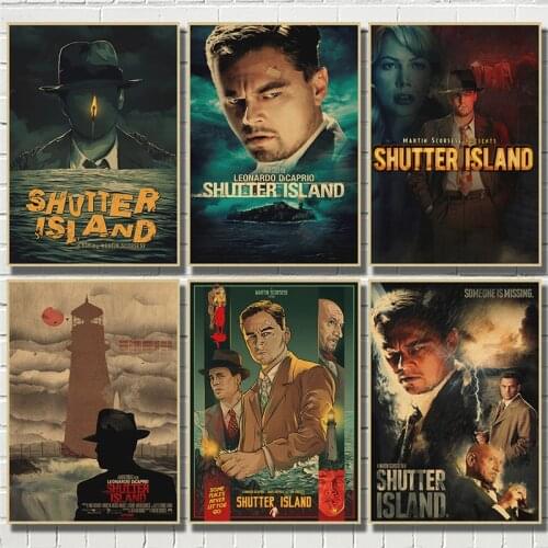Suspense movie shutter Island retro style High Quality Painting kraft paper poster wall art decoration poster