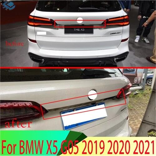 For BMW X5 G05 2019 2020 Tailgate Grab Handle Cover Stainless Steel Rear Boot Door Trim Cover Trunk Lid