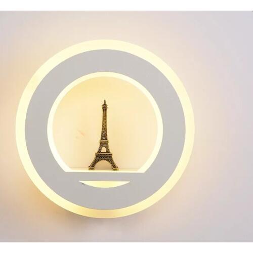 LED 220V110V indoor lighting childrens bedroom bedside lamp study living room balcony bathroom cylinder Paris tower wall lamp