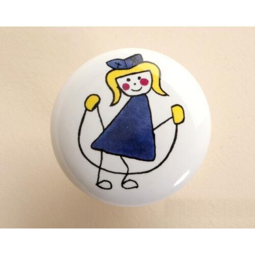 10Pcs Furniture Hardware Ceramic Child Sports Girl Kitchen Drawer Knobs(Diameter:38mm)