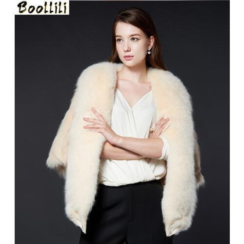 Boollili Women Warm Real Fox Fur Coat Female Short Winter Fur Coats Outerwear Natural Fur Jacket Women casaco feminino
