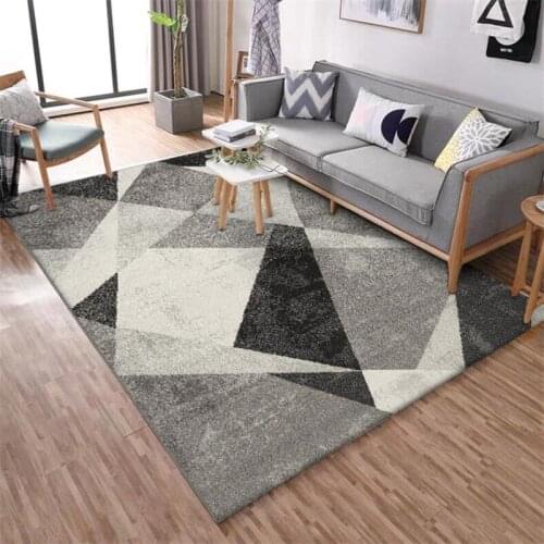 Fashion Modern Nordic Grey Irregular Geometry Bedroom Living Room Door Mat Anti-skid Bedside Carpet Floor MatCustom Size