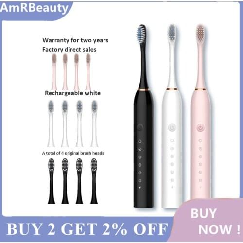 New Style Electric Toothbrush Sonic 6 Files Adult Household Soft Bristle USB Rechargeable Waterproof Couples Electric Toothbrush