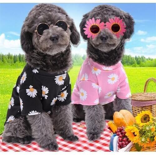 Spring Summer Dog Clothes Daisy Breathable Warm Clothes for Small Dogs Costumes Coat Jacket Puppy Shirt Dogs Pets Outfits