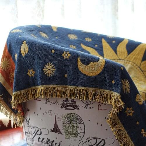 Thicken double-sided Cotton Thread Knitted Blanket With Tassel country vintage British style Blanket Sofa Cover Bed Blankets