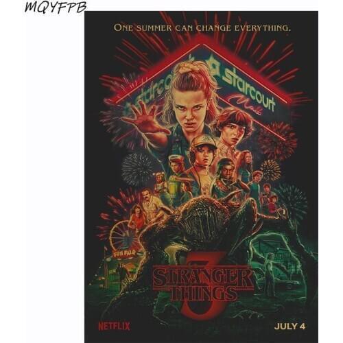 Movie Stranger Things Season 3 Kraft Paper Poster Picture House Decorative Painting