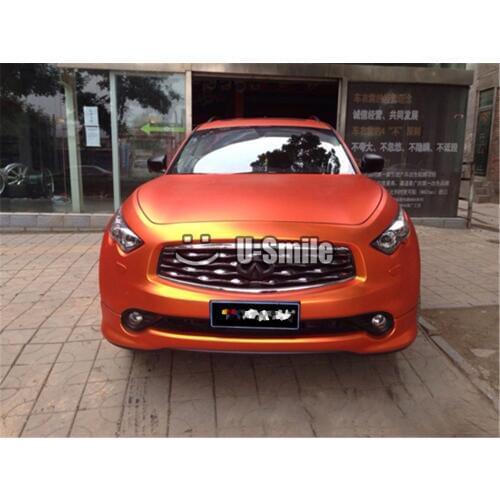 Premium Orange Matte Metallic Vinyl Film Wrap Air Free For Car Wrapping