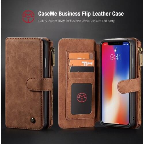 Retro Wallet Case For iPhone X Xs Max XR Magnetic Leather Case Back Cover For iPhone 6 7 8 Plus 11 Pro Max Card Slot Flip Cover