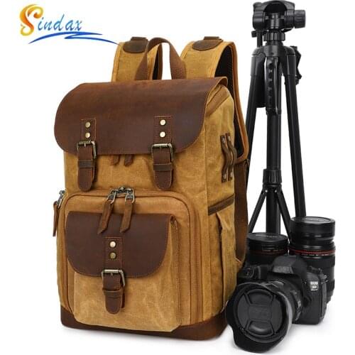 DSLR Camera Bag Backpack Newest Batik Canvas Waterproof Photography Bag Backpack Outdoor Wear-Resistant Organizer Bag For Camera