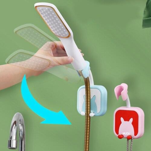 Universal Shower Bracket Punch-free Bathroom Head Bracket Shaking Head Adjustable Bathroom Nozzle Shower Fixed Seat Home Storage