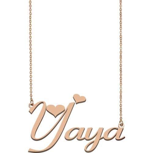 Yaya Name Necklace Custom Personalized Nameplate Charm for Women Girls Best Friends Birthday Wedding Christmas Mother Days Gift