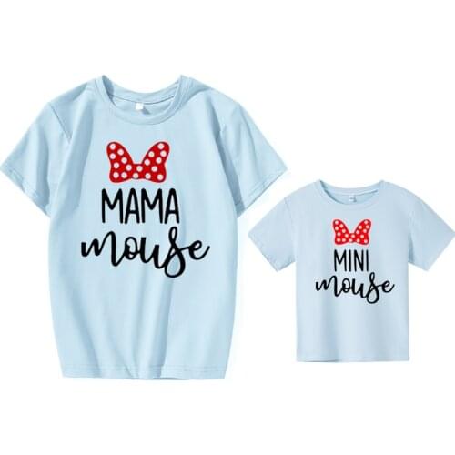 Funny Summer Family Matching Clothes Kawaii Tshirt Matching Mother Daughter Family Look T-shirt Cotton Tops baby girl clothes