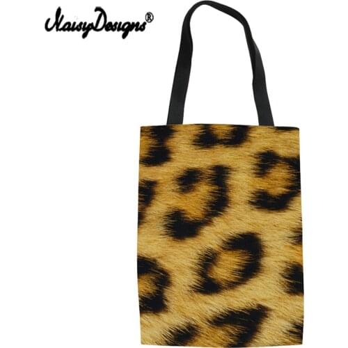 NoisyDesigns Women Leopard Print Convenient Classic European style Shopping Bags Simple Shoulder Portable Large Capacity Bags