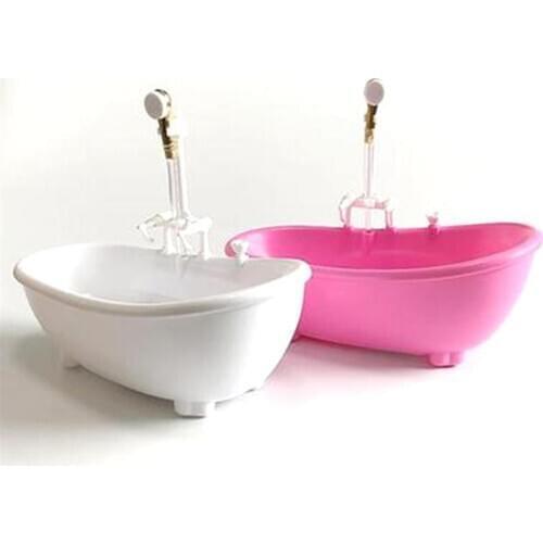1/6 Dollhouse Miniatures Electric Bathtub Furniture Bathroom Accessories Kids Pretend Toy Dollhouse Furniture Kids Bathing Toys