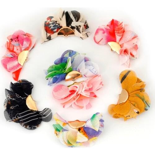 10pcs 25mm Cloth Flower Tassel Charms Pendants with Gold Caps Drop Earring Tassel for Jewelry DIY Graft Making