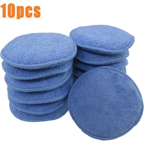 10 Pcs 5 Inch Car Cleaning Soft Vehicle Accessories Foam Applicator Car Wax Sponge Dust Remove Auto Care Polishing Pad