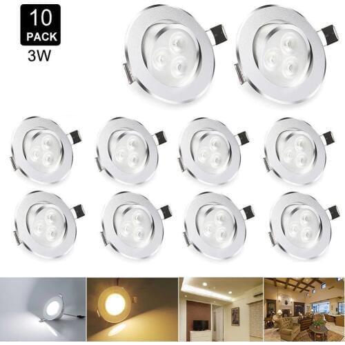 10pcs/lot 3W LED Downlight Spotlight Recessed Ceiling Lamps Dimmable Pendant Spot Light Led Lamp Cold White/Warm White 110V/220V