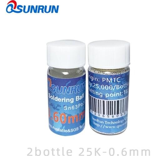 2PCS/Lot 0.6mm Solder Ball Leaded 25K for BGA Reballing, Free Shipping