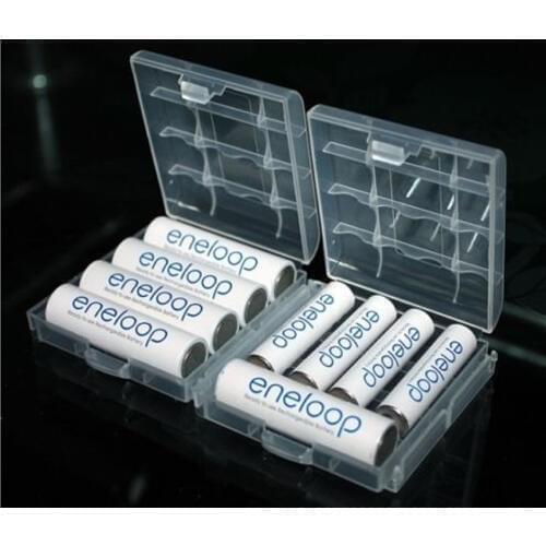 2PCS Portable Hard Plastic Case Holder Storage Box Cover for AA / AAA Battery