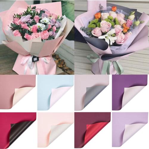 20Pcs/lot Flowers Mini Double Ouya Paper Packaging Gift Wrapping Neutral Color Florist Wrapping Paper Bouquet Package Supplies