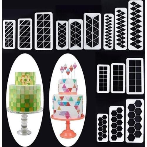 3pcs/set Geometric Cookie Cake Mold Fondant Chocolate Molds Cutter Baking Accessories Candy Cake Decorating Tools Bakeware