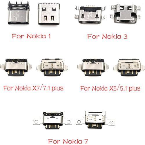 5pcs/lot, USB charging charger dock connector port plug flex cable For Nokia 3 6 7 Plus 8 6.1 7.1 5.1 Plus X5 X6 X7