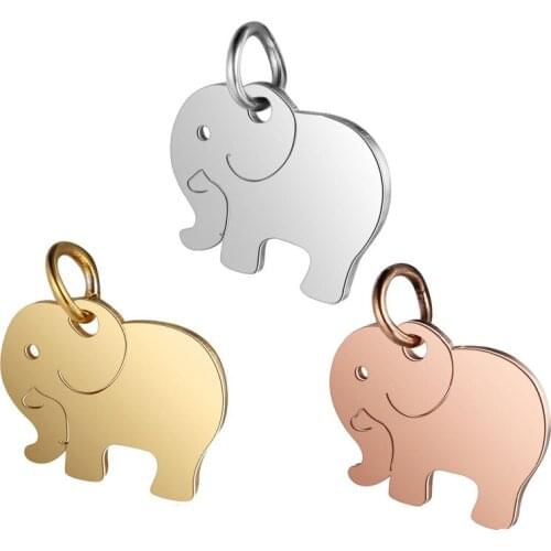 5pcs lot Gold Stainless Steel Elephant European Charms for DIY Jewelry Making Bulk Pendants Findings Handmade Items Wholesale
