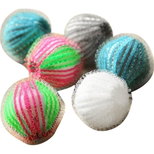 6pcs Magic Pet Hair Removal Laundry Ball Grabbing Lint Fluff Cleaning Remover Washing Machine Household