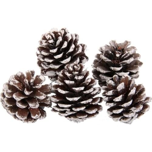 9pcs/set Christmas Pine Cones Baubles Santa Claus Xmas Tree Party Decoration