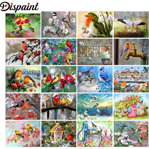 Dispaint Diy 5d Diamond Painting "Animal bird scenery" Cross Stitch Square Round Diamond Embroidery Handwork Rhinestone Art
