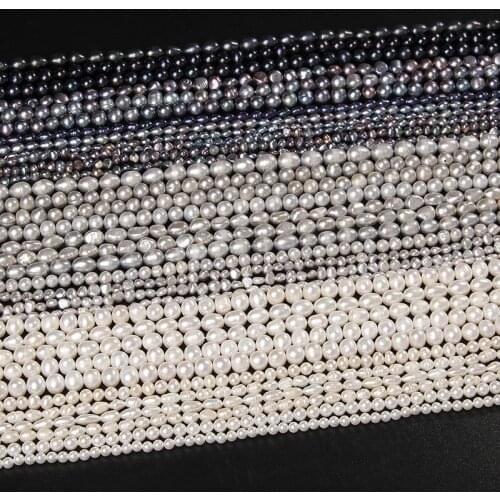 2-11mm Fine Natural Pearl Beads White Black Cultured Freshwater Pearl Punch Loose Beads For Elegant Jewelry Making Handmade DIY