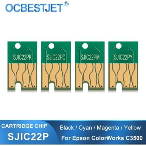 SJIC22P SJIC22P(K) SJIC22P(C) SJIC22P(M) SJIC22P(Y) Ink Cartridge Chip For Epson ColorWorks C3500 TM-C3500 Label Printer Chips