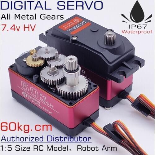 DS5160 SSG 60kg 8.4v High Voltage Waterproof Digital Servo for 1:5 RC Car SAVOX-0236 LOSI XL 5T Robot Arm 180 270 Servo