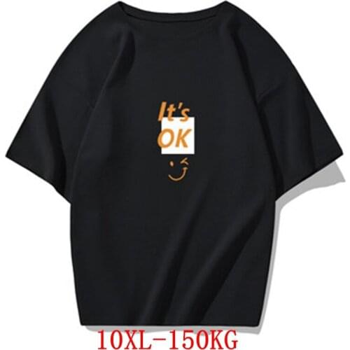 ANGINANA Mens big T-shirt with size 9xl 10xl Summer Short Sleeve Cotton hip hop sports 5XL 6xl 7XL 8xl white blue black top