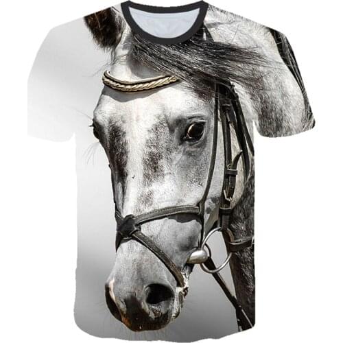 New Summer T Shirt Men Women Streetwear Round Neck Short Sleeve Tops Funny Animal Clothes Casual Run Horse 3D Printed Tees
