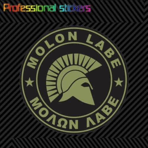Creative Green Molon Labe Sticker Decal Vinyl Come Take Them 2nd Ammendment V1d for Car, Laptops, Motorcycles, Office Supplies