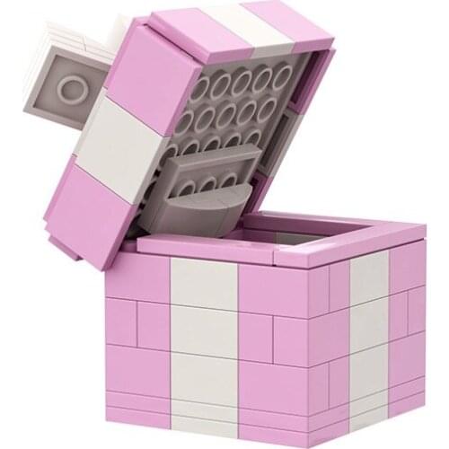 Creative Small Particle Decoration Flip Gift Small Gift Box Compatible with BOG Brands mini Building Blocks Toys