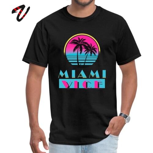 Miami Vice Round Collar T-Shirt Labor Day Custom Tops T Shirt Hate Sleeve 2019 Newest Milan black Clothing Shirt Men