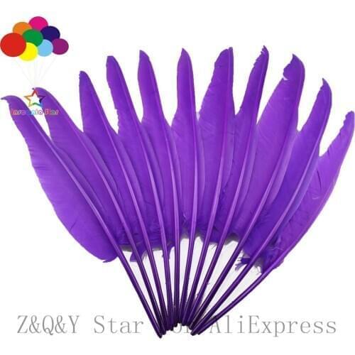 Natural 35-40CM Goose Back Feather Dyeing Purple DIY Craft Jewelry Pen Accessories Feather