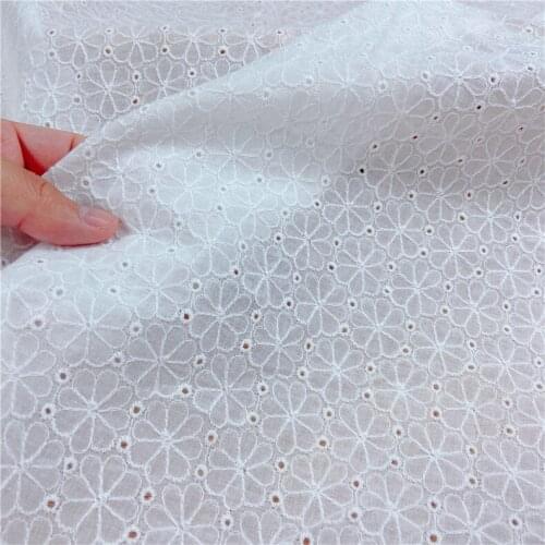 White Cotton Embroidery openwork Lace Fabric Garment Accessories Home Textile Apparel Bags Shoes Socks Lace Width 135cm