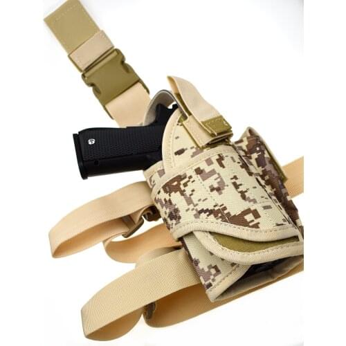 2020 New Tactical Hunting Puttee Thigh Drop Leg Pistol Gun Pouch Bag Gun Holster Molle with Magazine Pouch for Makarov PM