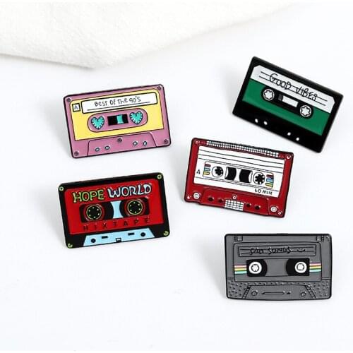 90s retro nostalgic music tape enamel pin best song brooch bag clothes lapel pin vintage badge jewelry gift friend