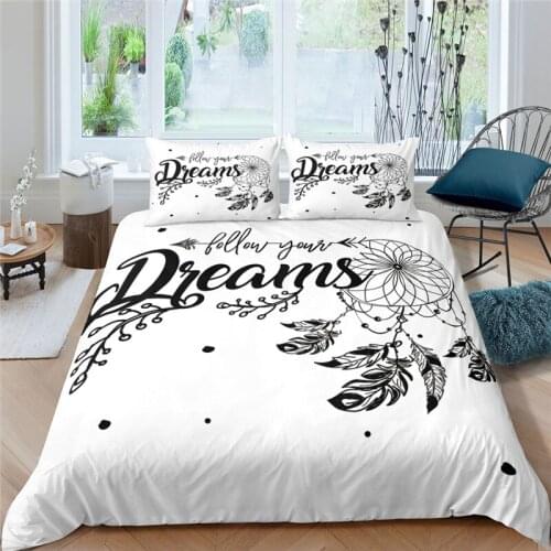 Luxury 3D Dreamcatcher/Feather Printed 2/3Pcs Bedding Set Bohemian Duvet Cover Pillowcase Home Textile Queen and King Size