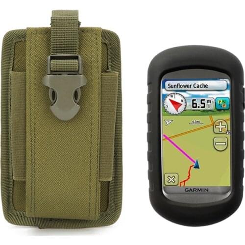 Outdoor Portable Bag Pouch + Silicone Protect Case Cover for Handheld GPS Garmin Oregon 350T 450 450T 400 400T