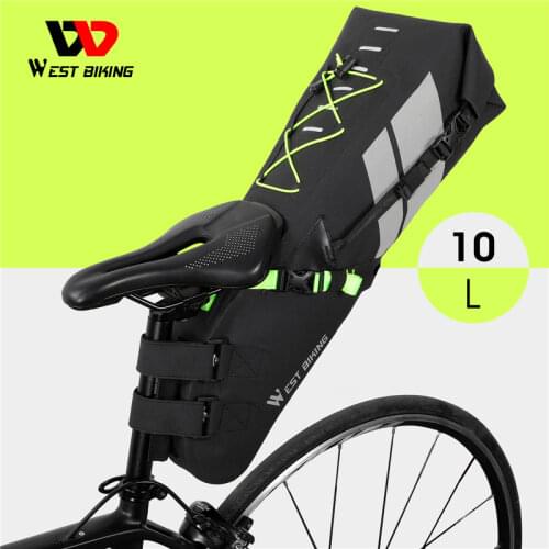 WEST BIKING Bike Saddle Bag 17L Max Large Capacity Foldable Cycling Trunk Pannier Waterproof MTB Road Bicycle Accessories