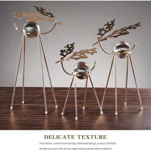 YILUNXI Nordic postmodern crystal ball decoration model room decoration home accessories soft decoration art metal deer crafts