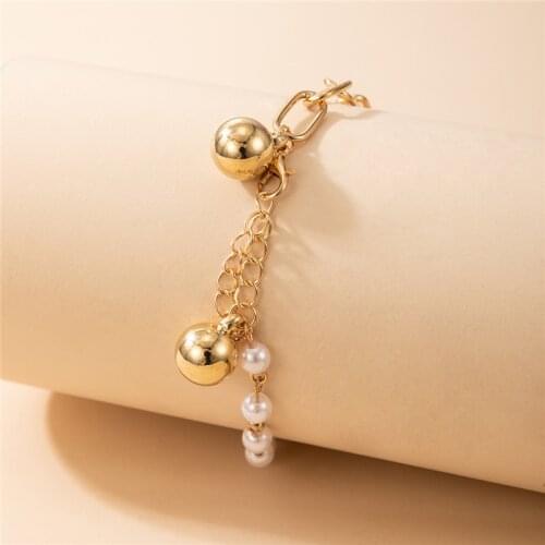 HI MAN Korean Irregular Handmade Pearl Glossy Round Bead Anklet Women Fashion Noble Anniversary Jewelry Accessories