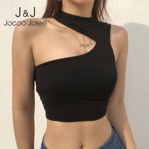 Jocoo Jolee Sexy Hole Design Tank Tops Women Summer y2k Sleeveless Cut-up Solid Cropped Tops Elegant Vest Vintage Streetwear